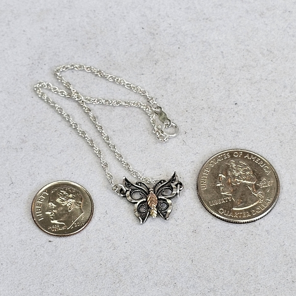 12K Butterfly Anklet Bracelet on 925 Chain - Picture 12 of 15